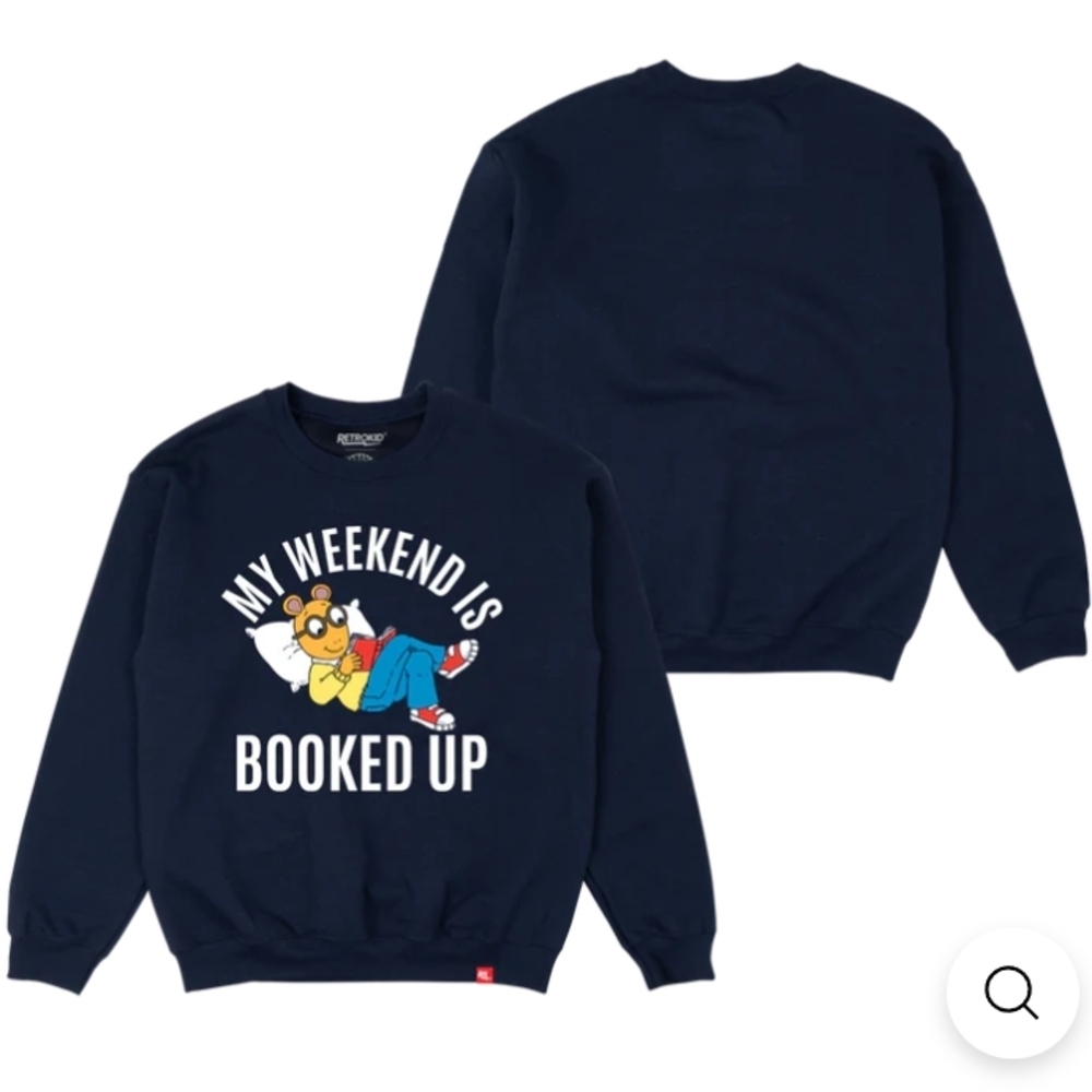 Arthur - Navy Graphic Sweatshirt - My Weekend is Booked Up